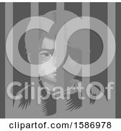 Clipart Of A Boy Behind Bars In A Juvenile Detention Center Royalty Free Vector Illustration