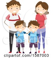 Poster, Art Print Of Parents And Their Twin Boys