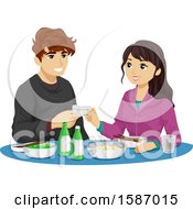 Poster, Art Print Of Teen Couple Drinking Soju