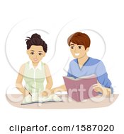 Poster, Art Print Of Teen Couple Studying
