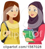 Poster, Art Print Of Teen Girls One Wearing A Hijab