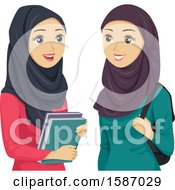 Poster, Art Print Of Teen Girls Wearing Hijabs