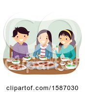Poster, Art Print Of Teenagers Eating Grilled Meat At A Restaurant