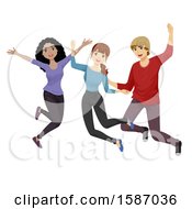 Poster, Art Print Of Group Of Teens Jumping