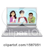 Poster, Art Print Of Group Of Teens During Video Chat