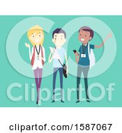 Clipart Of A Group Of Teens Royalty Free Vector Illustration