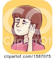 Poster, Art Print Of Woman Holding A Painful Ear