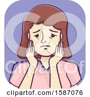Clipart Of A Woman With A Sore Jaw Royalty Free Vector Illustration