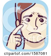 Clipart Of A Man With Many Wrinkles Forming On His Face Royalty Free Vector Illustration