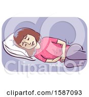 Clipart Of A Woman With Menstrual Cramps Royalty Free Vector Illustration