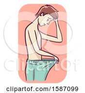 Clipart Of A Man With Erectile Dysfunction Royalty Free Vector Illustration by BNP Design Studio