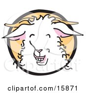 Happy White Goat That Appears To Be Laughing Clipart Illustration by Andy Nortnik