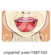 Clipart Of A Man Or Woman With Cracks On Tongue Royalty Free Vector Illustration by BNP Design Studio