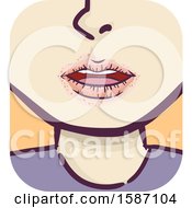 Clipart Of A Girl With Dry Lips And Mouth Royalty Free Vector Illustration