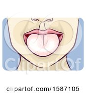 Clipart Of A Person Showing A Pale Tongue Royalty Free Vector Illustration
