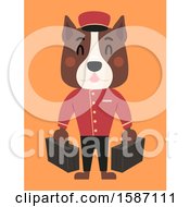 Clipart Of A Dog Bell Boy Carrying Luggage Royalty Free Vector Illustration by BNP Design Studio