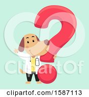 Clipart Of A Veterinarian Dog With A Question Mark Royalty Free Vector Illustration by BNP Design Studio