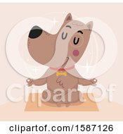 Clipart Of A Dog Meditating Royalty Free Vector Illustration