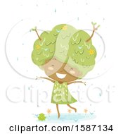 Poster, Art Print Of Girl Tree Dancing In The Rain
