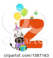 Poster, Art Print Of Birthday Animal Alphabet Letter Z With A Zebra