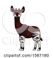 Clipart Of A Cute Okapi Royalty Free Vector Illustration by BNP Design Studio