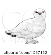 Clipart Of A White Ptarmigan Bird Royalty Free Vector Illustration