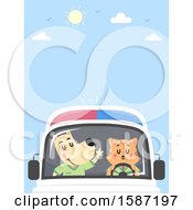 Clipart Of A Cat And Dog Driving An Ambulance Royalty Free Vector Illustration