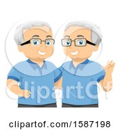Poster, Art Print Of Matching Senior Twin Men