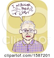 Clipart Of A Senior Man Having Difficulty Speaking Royalty Free Vector Illustration