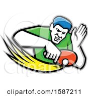 Clipart Of A Male Table Tennis Player Hitting A Ball Royalty Free Vector Illustration