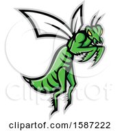Poster, Art Print Of Tough Flying Green Praying Mantis