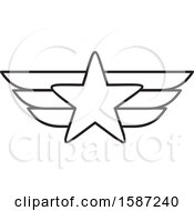 Poster, Art Print Of Lineart Winged Star