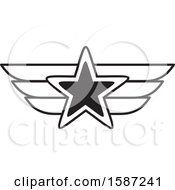 Poster, Art Print Of Black And White Winged Star