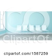 Clipart Of A 3d Room Interior With Chairs Royalty Free Illustration