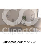 Clipart Of A 3d Bathroom Interior Royalty Free Illustration