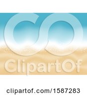 Clipart Of A Background Of Ocean Waves And White Sand Royalty Free Vector Illustration by KJ Pargeter