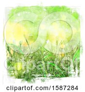 Green Watercolor Styled Background Of Grass