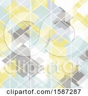 Clipart Of A Gray Blue And Yellow Geometric Background Royalty Free Vector Illustration