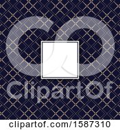 Clipart Of A Blank Frame On An Pattern Background Royalty Free Vector Illustration