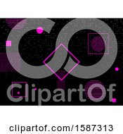 Clipart Of A Geometric Pink And Black Background Royalty Free Vector Illustration