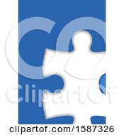 Clipart Of A Blue Jigsaw Puzzle Background Royalty Free Vector Illustration by dero