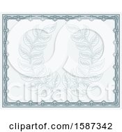 Clipart Of A Pastel Blue Certificate Design With A Laurel Wreath Royalty Free Vector Illustration