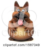 Clipart Of A 3d German Shepherd Dog On A White Background Royalty Free Illustration