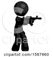 Poster, Art Print Of Black Clergy Man Shooting Automatic Assault Weapon