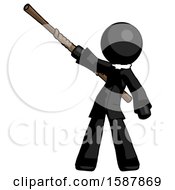 Poster, Art Print Of Black Clergy Man Bo Staff Pointing Up Pose