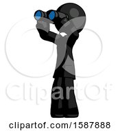 Poster, Art Print Of Black Clergy Man Looking Through Binoculars To The Left