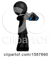 Poster, Art Print Of Black Clergy Man Holding Binoculars Ready To Look Right