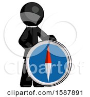 Poster, Art Print Of Black Clergy Man Standing Beside Large Compass
