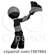 Poster, Art Print Of Black Clergy Man Dusting With Feather Duster Upwards