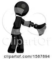 Poster, Art Print Of Black Clergy Man Dusting With Feather Duster Downwards